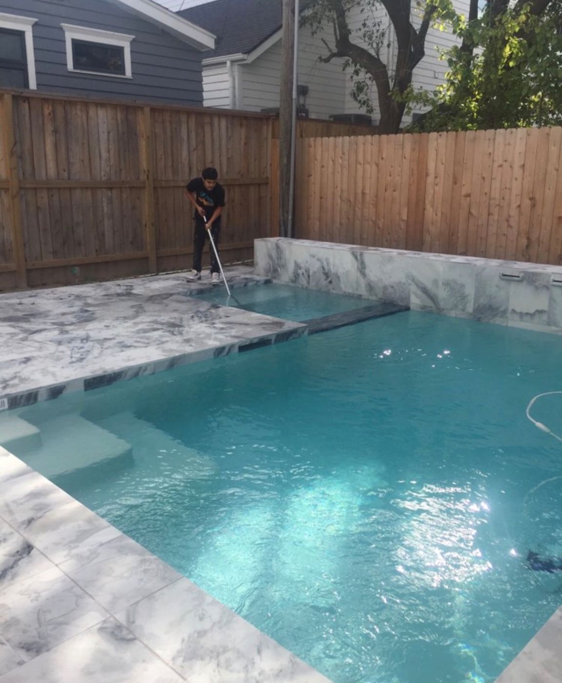 Brushing a pool